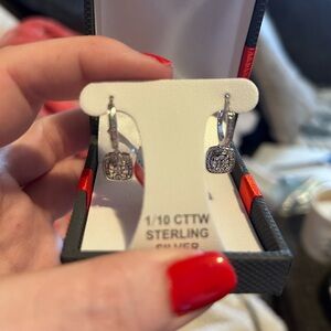 Elegant Silver Hoop Earrings with Sparkling Accents